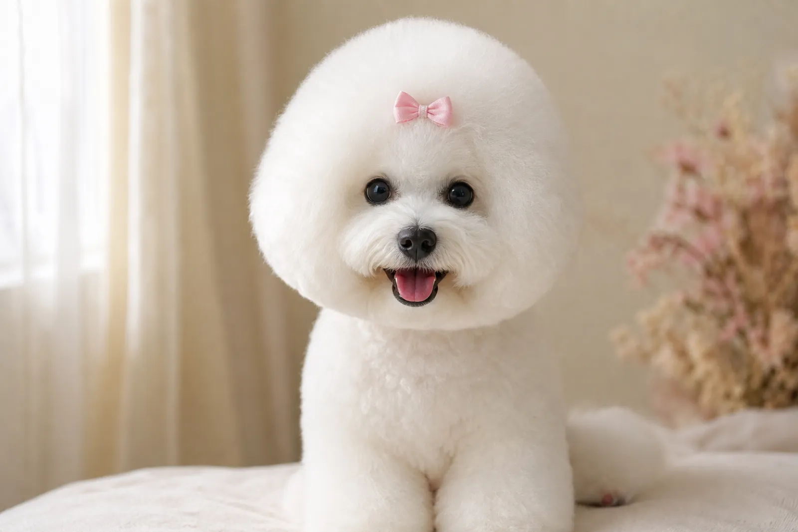 Bichon Frise recien peluqueado, listo para reservar en Lolafy